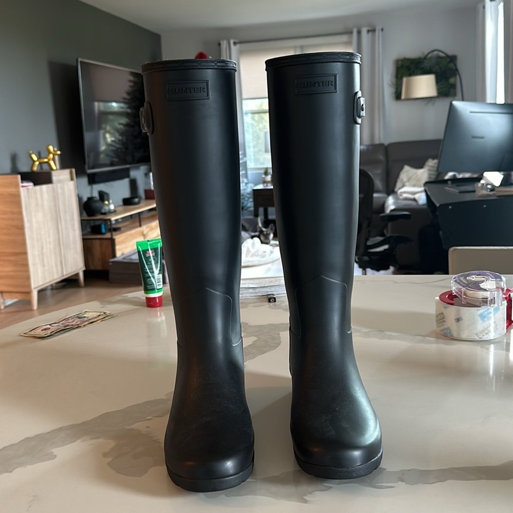Hunter boots matte black